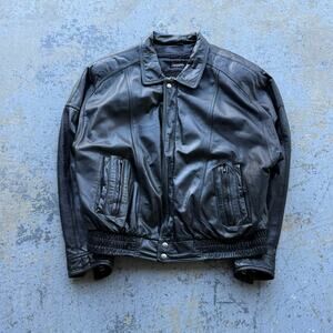 Vintage Wilsons Leather Thinsulate Black Leather Bomber Jacket L